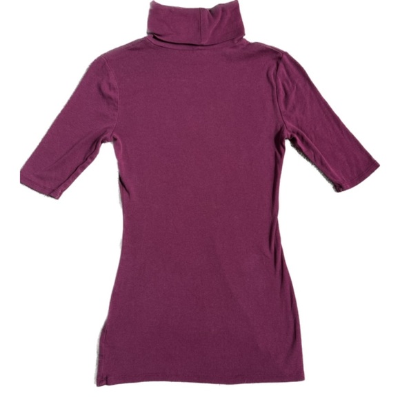 A NEW DAY BURGUNDY THREE QUATER LENGTH SLEEVE TURTLENECK TOP SIZE XS - Picture 3 of 5